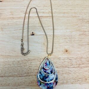Elegant Multicolor Teardrop Pendant Necklace